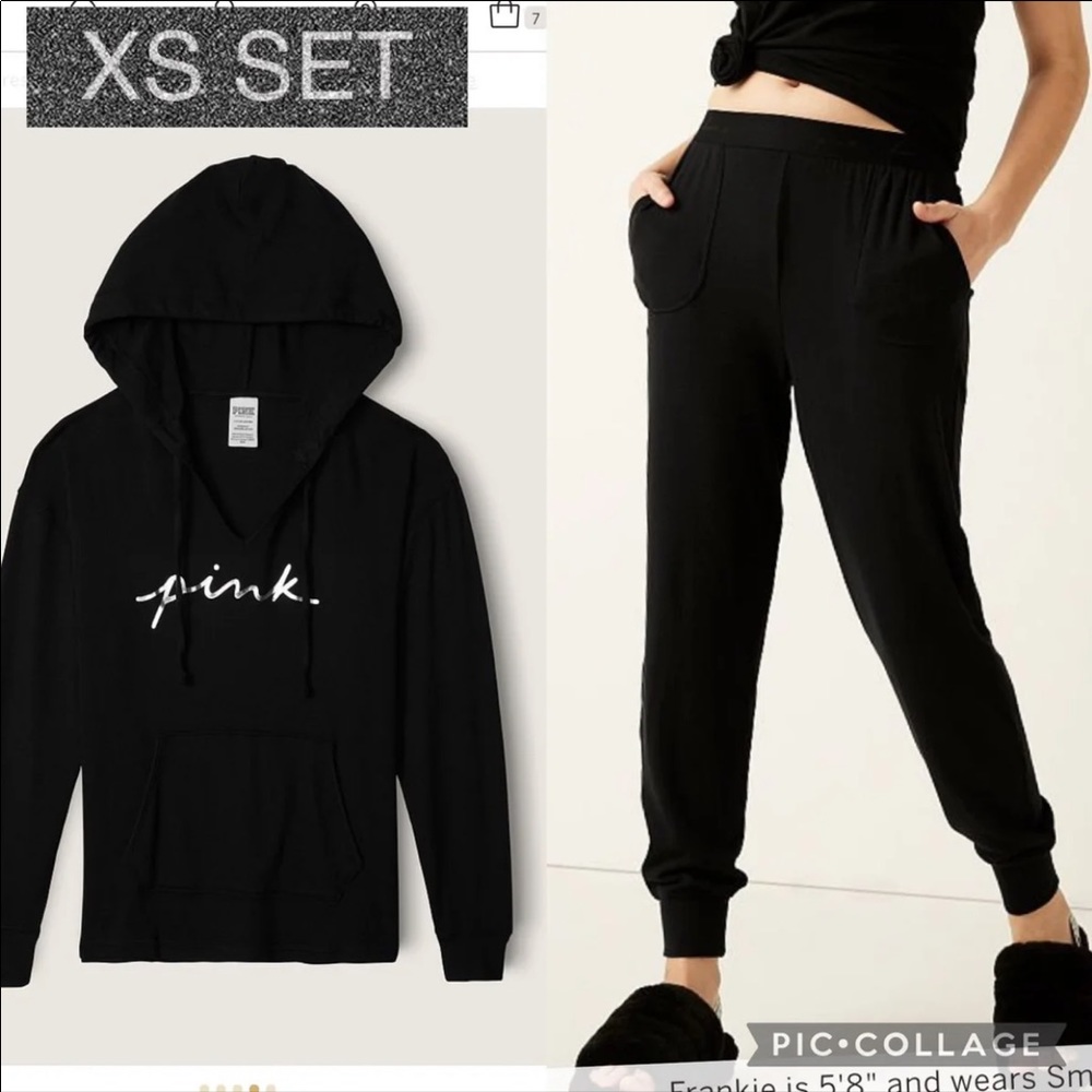 VS PINK COZY SLEEP JOGGERS SZ XS PURE BLACK 
COZY PULLOVER SZ XS PURE BL…